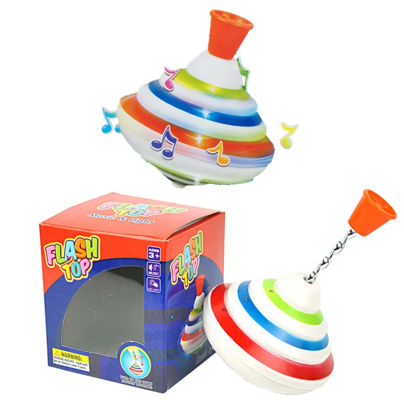 Classic Spinning Tops Toy Press Rotate Sound Light Music Gyroscope Music Light - £10.88 GBP+