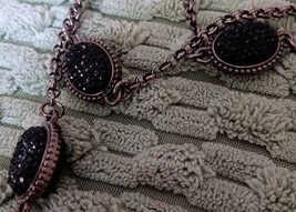 2 Black Sparkly Vintage Style Necklaces With Bracelet - $16.99