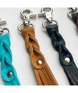 Western Leather Skinny Tassel Fringe Keychain Tan Cognac - €16,94 EUR