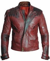 Guardians of the Galaxy 2 Star Lord Chris Pratt Maroon Men&#39;s Leather Jacket - £45.34 GBP+