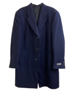Canali Men&#39;s Single Breasted Wool Overcoat in Navy FF0020... - $649.88