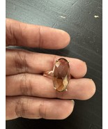 585 14K RG  Stamped Oval Champagne Brown Gemstone Size 7 Ring - $911.17 MXN