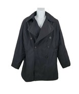 Express Jacket Womens Black Double Breasted Rain Coat Size M - £30.97 GBP