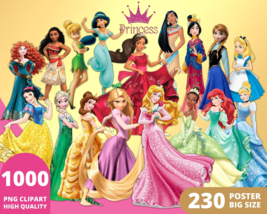 Disney Princess PNG Bundle LAYERED Cricut Files, Princess Sublimation, P... - $3.50