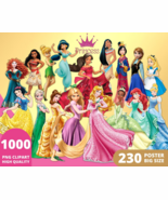 Disney Princess PNG Bundle LAYERED Cricut Files, Princess Sublimation, P... - $3.50