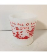 Vintage Fire King Anchor Hocking Mug Red Milk Glass Coffee Cup Bless Thi... - £12.64 GBP