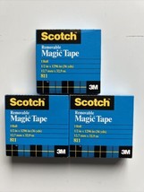 Scotch 811 Magic Tape (Removable), 2.0 Mil, 1/2&quot; x 36 yds. Transparent 3 Pack - £12.97 GBP