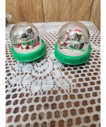 Hershey Kisses Snow Globe Lot of 2 Vintage Partially Filled Green Plastic - $23.23 CAD