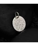 Sterling Silver Hammer Finish Round Pendant 19x15mm - $29.93 CAD