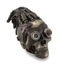 Bronzed Steampunk Skull Sculptural Industrial Statue - £43.66 GBP