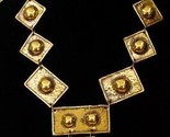 Vintage Artisan Jewelry Brass Brutalist Exart Mexico Geometric Link Neck... - £73.64 GBP