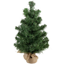 US Seller 18&quot; Mini Pine Artificial Christmas Tree In Burlap Base Unlit Fast Ship - $30.98