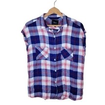 Rails | Blue Red White Plaid Sleeveless Shirt, womens size medium - £30.35 GBP