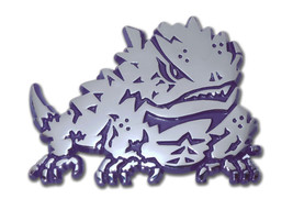 tcu texas christian horned frog logo purple outlined chrome auto car emblem - £22.41 GBP