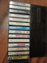 Huge Lot of 15 Country Western Cassette Tapes 1970-80&#39;s Excellent&amp;Storage Cases - £22.19 GBP