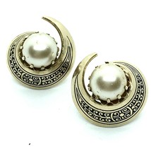 Vintage Signed Accessocraft NYC Gold-tone Clip Earrings - £9.48 GBP