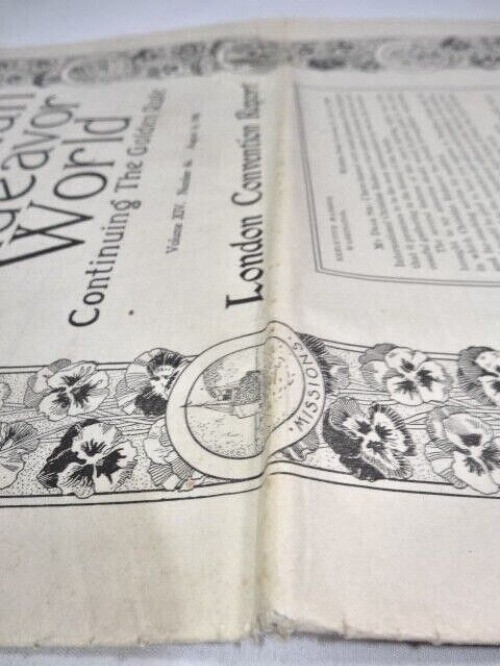 The Christian Endeavor World Newspaper The Golden Rule August 1900 Antique Gift Item image 4