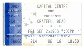 Grateful Dead Concert Ticket Stub Septembre 2 1988 Landover Moyen Washin... - £40.62 GBP