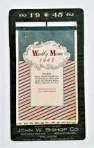 1945 vintage CALENDAR martinsburg wva JOHN W BISHOP Co grocer coal deale... - £36.89 GBP