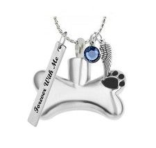 Dog Bone Stainless Pendant Ash Urn - Love Charms™ Option - £23.55 GBP