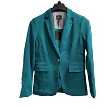 Jules Leopold Single Button Blazer Womens S Textured Green Jacket Office... - $25.86