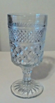 Anchor Hocking Wexford Crystal Diamond Pattern Glass Wine Water Goblet Footed - £9.22 GBP