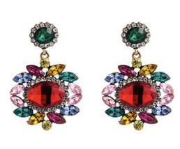 eye multi-color big rhinestone dangle earrings Mexico 5 de Mayo - £10.31 GBP
