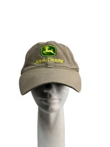 John Deere Brown Canvas Hat Adjustable Strapback Baseball Cap  - £11.20 GBP