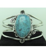 Bob Blue Native American Sterling Silver Turquoise Cuff Bracelet Sz 5 7/... - £62.90 GBP