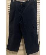 NWT Liz Claiborne Women&#39;s 6 Audra Cotton Spandex Navy Crop Pants - $21.86 CAD