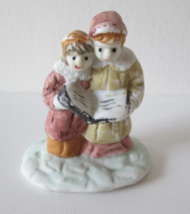 Vintage Porcelain Bisque Christmas Village Figurine, Children Carolers - $7.92