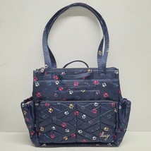 Lug Large Tote Shoulder Bag Purse Soprano in Blue Multicolor Paw Prints - $54.35