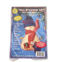 What&#39;s New Felt Ornament Kit Rustic Snowman All Stuffed Up Vintage 90s Christmas - £10.11 GBP