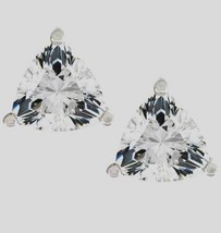 Bonito 3CT Trillón Corte Simulado 1 Diamante Pendientes Bañado en Oro Blanco - $94.91