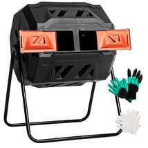 Idzo Dual Chamber Rotating Composter Tumbler Outdoor, Compost Bin Outdoo... - $142.99