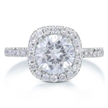 2.15ct VS1/H Round Cut Enhanced Diamond Engagement Ring 18K White Gold - £2,712.79 GBP
