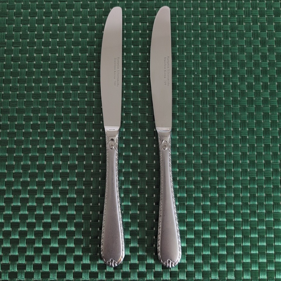 Hampton Silversmiths RACHELLE FROST Dinner Knives Set of 2 Stainless 18/... - $9.99