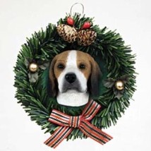 Wreath Xmas Ornament BEAGLE Dog Breed Christmas Ornament - £6.23 GBP
