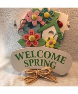 &quot;Welcome Spring&quot; 10 inch Hanging Wall Plaque - £19.70 GBP