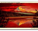 Mount Hood At Sunrise From Lost Lake Oregon OR UNP WB Postcard Z10 - $2.92
