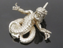 925 Sterling Silver - Vintage Shiny Dragon Motif Etched Detail Trinket - TR2027 - $58.03