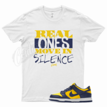 White REAL T Shirt for N Dunk Low Michigan Varsity Maize Midnight Navy - £20.20 GBP+