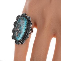 sz4.75 Navajo Morenci turquoise silver ring - £81.79 GBP