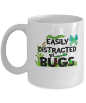 Coffee Mug Funny Easily Distracted By Bugs  - £12.01 GBP
