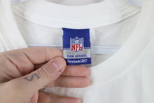 Vintage Reebok Mens Small Spell Out Indianapolis Colts Football T-Shirt White Item image 7