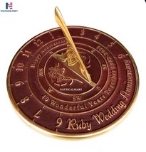 NauticalMart 40th Ruby 2022 Wedding Anniversary Large Sundial Gift - £69.91 GBP