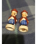 Vintage Silent Sam Adamson Comic Salt Pepper Shaker Set Man Hats Smoking... - $4.99