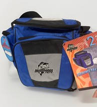 Okeechobee Fats Fishing bag Blue Black w/ 2 Lure Container Tackle Boxes NWT - $21.78