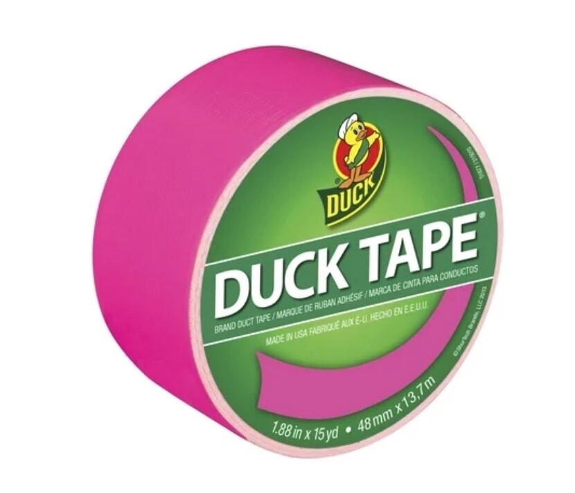 Duck Brand Printed Duct Tape, 1.88&quot; x 10 Yards, Solid Neon Pink - $8.95