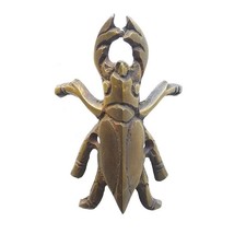 Set of Vintage Solid Brass Rhino Beetle Furniture Corner Protector &amp; Ski... - $52.00+